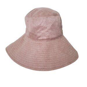 Wyeth Anthropologie Blush Pink Wide Brim Polyester Bucket Hat New